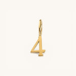 Nadare Co. number four charm in 14k gold plated stainless steel, featuring a minimal design for everyday wear.