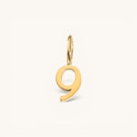 Nadare Co. gold-plated stainless steel number 9 charm for personalized jewelry layering