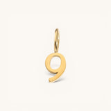 Nadare Co. gold-plated stainless steel number 9 charm for personalized jewelry layering