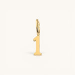Nadare Co. number one charm in 14k gold plated stainless steel for personalized jewelry layering
