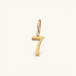 Nadare Co. gold plated stainless steel number seven charm pendant for personalized jewelry layering