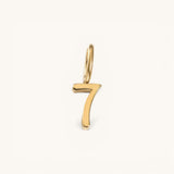 Nadare Co. gold plated stainless steel number seven charm pendant for personalized jewelry layering