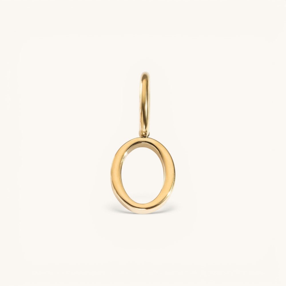 Nadare Co. gold plated stainless steel number zero charm for personalized jewelry layering