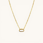 Nadare Co. 14k gold plated stainless steel small oval switch chain necklace with a carabiner clasp