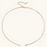 Nadare Co. 14k gold plated stainless steel small oval switch chain necklace with adjustable extension.