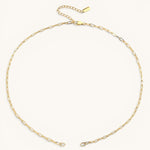 Nadare Co. 14k gold plated stainless steel small oval switch chain necklace with adjustable extension