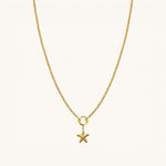 Nadare Co. gold plated stainless steel mini starfish charm on a delicate chain necklace