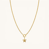 Nadare Co. gold plated stainless steel mini starfish charm on a delicate chain necklace