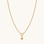 Nadare Co. gold plated stainless steel mini starfish charm on a delicate chain necklace