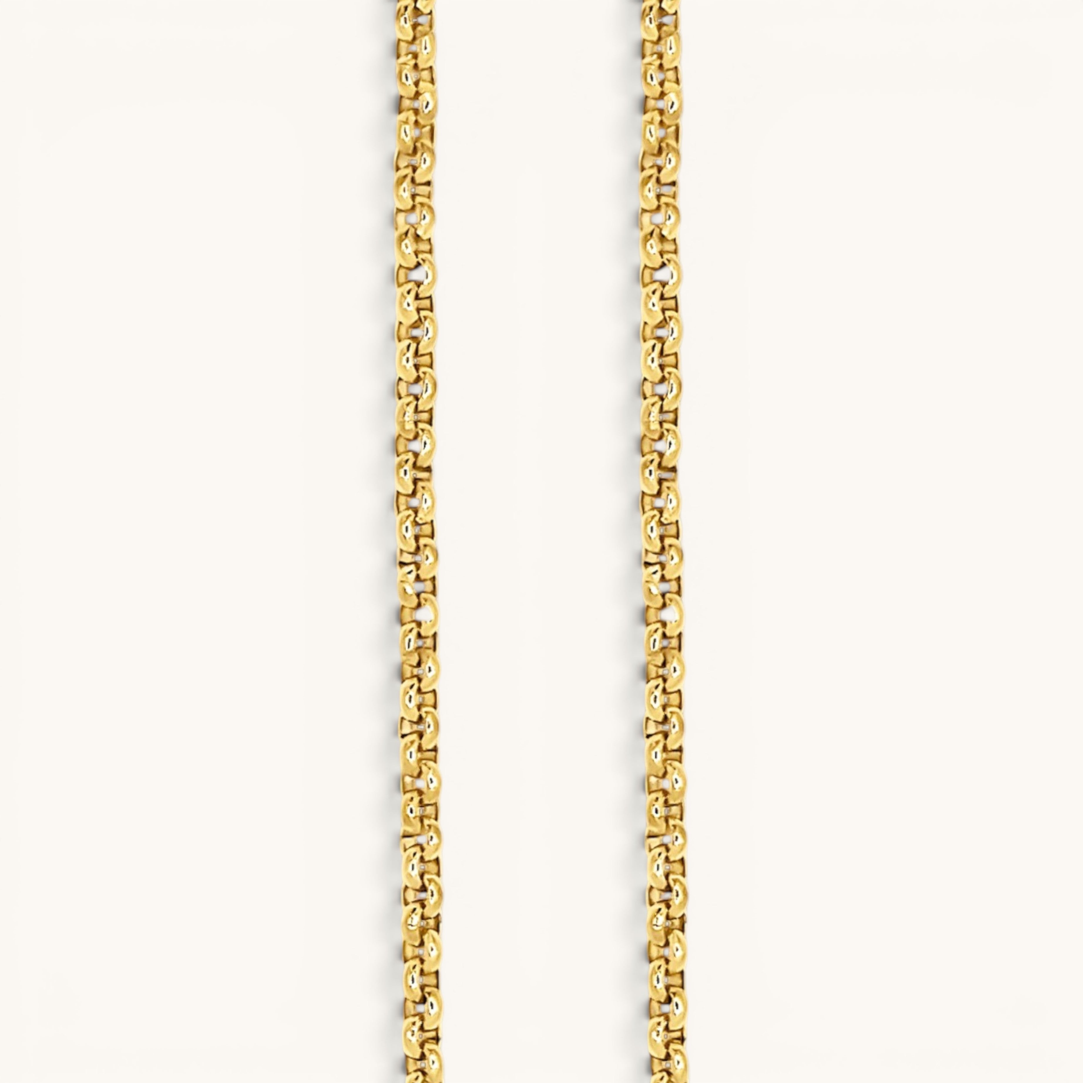 Nadare Co. gold plated switch chain necklace featuring a polished interlocking link design for everyday wear.