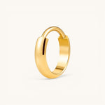 Nadare Co. Cleo Clicker Hoop in polished gold-tone titanium with a secure hinged closure for versatile piercings.