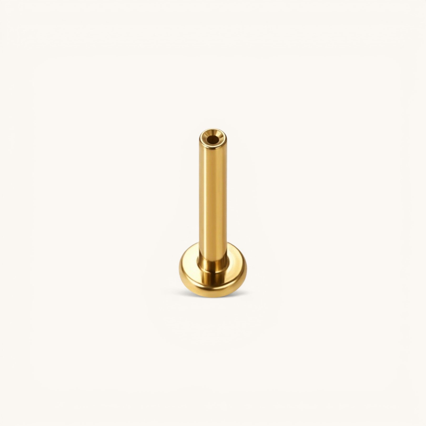 Nadare Co. gold-plated titanium flat back post for interchangeable earring fronts, designed for comfortable daily wear.