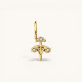 Nadare Co. gold plated stainless steel zodiac charm with sparkling cubic zirconia accents for necklace layering
