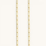 Nadare Co. 14k gold plated large oval switch chain necklace with tarnish-resistant stainless steel links.