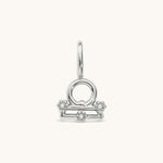 Nadare Co. silver-toned Libra zodiac charm with cubic zirconia accents for necklace layering