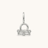 Nadare Co. silver-toned Libra zodiac charm with cubic zirconia accents for necklace layering