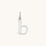 Nadare Co. silver-toned lowercase letter b charm made from durable stainless steel for everyday jewelry layering