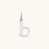 Nadare Co. silver-toned lowercase letter b charm made from durable stainless steel for everyday jewelry layering