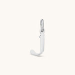 Nadare Co. silver-tone stainless steel lowercase letter J charm for everyday layering and jewelry styling.