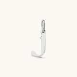 Nadare Co. silver-tone stainless steel lowercase letter J charm for everyday layering and jewelry styling.