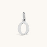 Nadare Co. silver-tone lowercase letter O charm made of durable stainless steel for everyday jewelry layering.