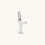 Nadare Co. silver-toned lowercase letter r charm made of stainless steel with a minimalist design for everyday wear