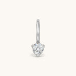 Nadare Co. mini birthstone charm in silver-tone stainless steel with a sparkling round cubic zirconia stone