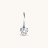 Nadare Co. mini birthstone charm in silver-tone stainless steel with a sparkling round cubic zirconia stone