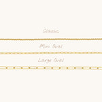 Nadare Co. gold plated stainless steel mini oval link chain necklace for everyday wear