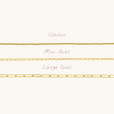 Nadare Co. gold plated stainless steel mini oval link chain necklace for everyday wear