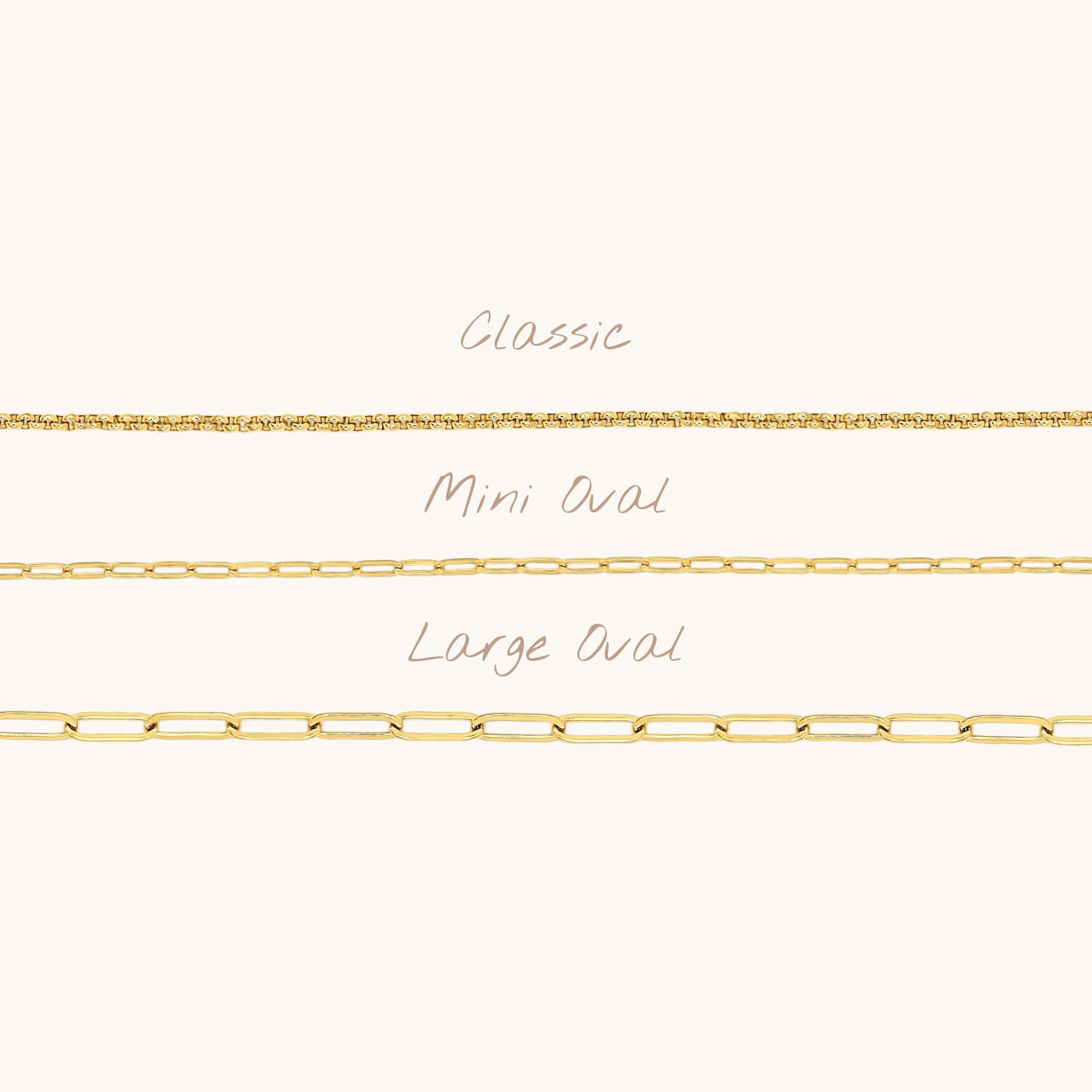 Nadare Co. gold plated stainless steel mini oval link chain necklace for everyday wear