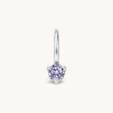 Nadare Co. mini birthstone charm in silver-tone stainless steel with a sparkling light purple cubic zirconia stone.