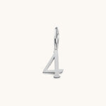 Nadare Co. number four charm in silver-toned stainless steel, perfect for personalized everyday jewelry layering.