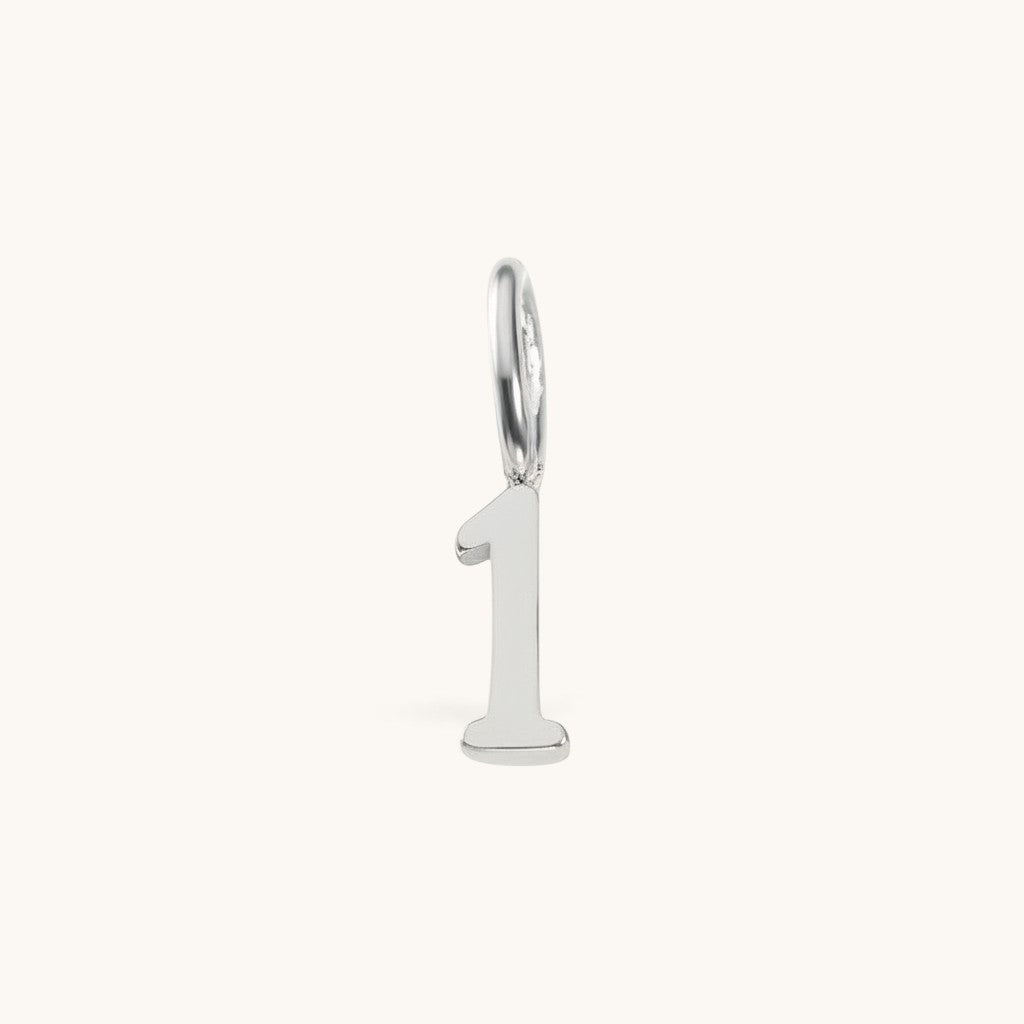 Nadare Co. silver-toned number one charm pendant for minimalist jewelry layering