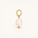 Nadare Co. Pearl Charm featuring an organic freshwater pearl with 14k gold-plated stainless steel hardware.