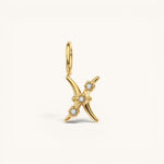 Nadare Co. gold-plated stainless steel Pisces zodiac charm with sparkling cubic zirconia accents for necklace layering.