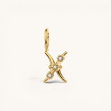 Nadare Co. gold-plated stainless steel Pisces zodiac charm with sparkling cubic zirconia accents for necklace layering.