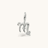 Nadare Co. silver-tone Scorpio zodiac charm with cubic zirconia accents for necklace layering