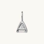 Nadare Co. silver-toned bubble letter A charm with a rounded, puffed design for necklace layering.