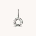 Nadare Co. silver-toned bubble initial charm in a rounded, puffed letter O design for necklace layering.