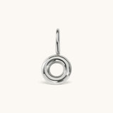 Nadare Co. silver-toned bubble initial charm in a rounded, puffed letter O design for necklace layering.