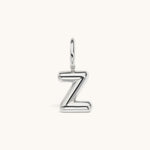 Nadare Co. silver-toned puffed letter Z bubble initial charm for personalized necklaces