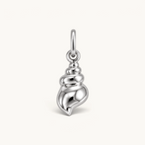 Nadare Co. polished silver-tone conch shell charm with a sculptural puffy design for coastal jewelry layering