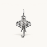 Nadare Co. silver-toned elephant charm with detailed ears and an upturned trunk for good luck.