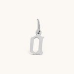 Nadare Co. silver gothic initial pendant charm for a vintage-inspired Dark Academia necklace