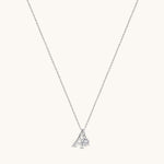 Nadare Co. silver initial A pendant necklace with a sparkling round birthstone charm on a delicate chain
