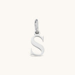 Nadare Co. silver-tone stainless steel lowercase letter S charm for everyday jewelry layering.