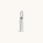 Nadare Co. silver-toned stainless steel lowercase letter i charm for everyday jewelry layering