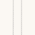 Nadare Co. silver stainless steel oval link chain necklace for charms, tarnish-resistant and waterproof design.