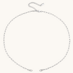 Nadare Co. silver-tone stainless steel oval link chain necklace with adjustable extension clasp